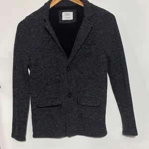 Zara Charcoal Knit Blazer Size 13-14